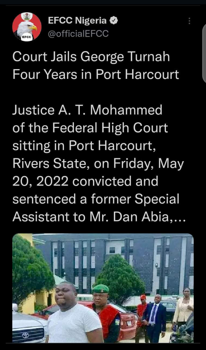 BREAKING: EFCC Jailed Gov. Diri’s aide 4yrs over alleged embezzlement of public funds