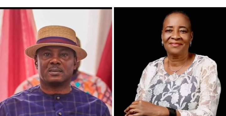 Hon. Jonathan Obuebite PhD, congratulate Marie Ebikake, winner of PDP Brass/Nembe Federal Constituency
