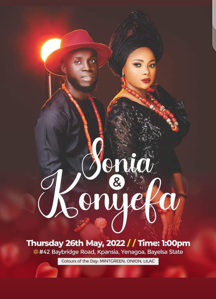 Ex Miss Nollywood Sonia Sunday's traditional Marriage is today where she will say yes officially to her pharmacist lover