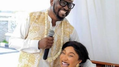 Tonto Dikeh’s ex lover Kpokpogri in deeps sorrow as he watches the demolition of his property