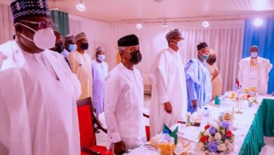 Breaking President Buhari Meets With APC Presidential Aspirants In Abuja(photos
