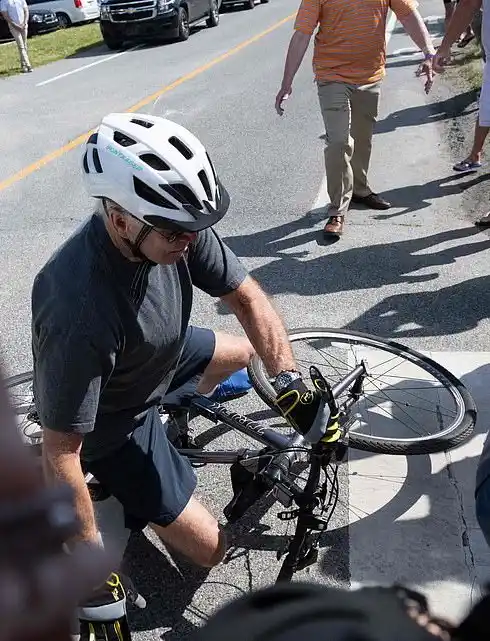 U.S President Biden Falls Off His Bike While Riding In Delaware (Photos) - Foreign Affairs