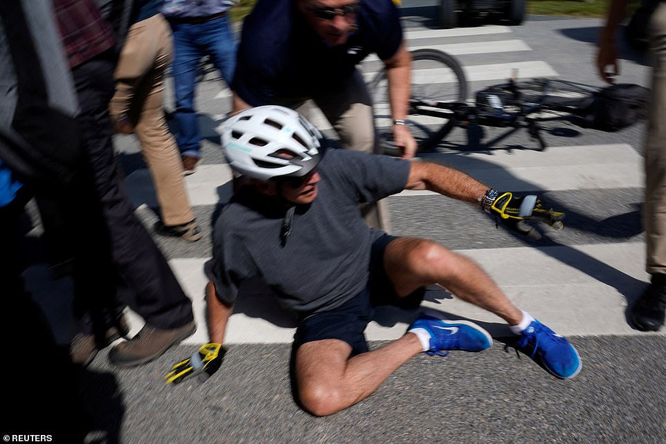 U.S President Biden Falls Off His Bike While Riding In Delaware (Photos) - Foreign Affairs