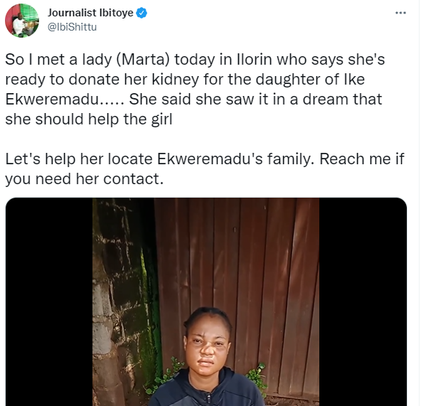 Ilorin-based lady volunteers to donate her kidney to the ailing daughter of former deputy Senate President, Ike Ekweremadu (video)