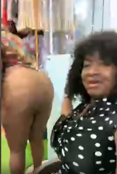 Nigerian porn star, Afrocandy shares a video of a woman twerking for her butt naked in an office (video)