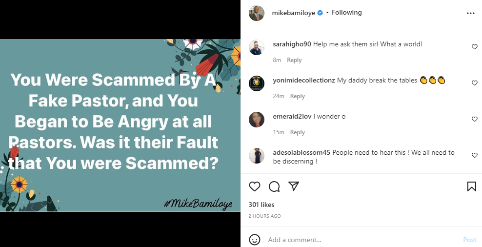 If you are duped and scammed by Fake Pastors it is your Fault - Clergyman Mike Bamiloye