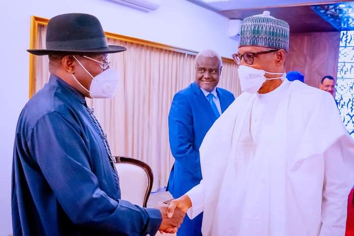 PMB Met Former President GEJ In Accra, Ghana Earlier Today.