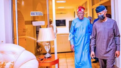 Asiwaju Bola Ahmed pay a surprise Visit to Vice President Yemi Osinbajo SAN at his residence last night