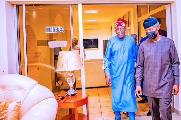 Asiwaju Bola Ahmed pay a surprise Visit to Vice President Yemi Osinbajo SAN at his residence last night