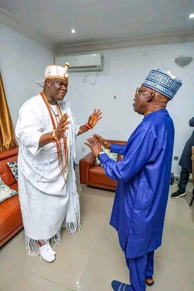 Asiwaju Tinubu Visits Oni Of Ife In Abuja.