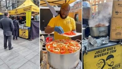 Lagos Man From Surulere Opens Roadside ‘mama Put’ In London, Oyinbo People Line