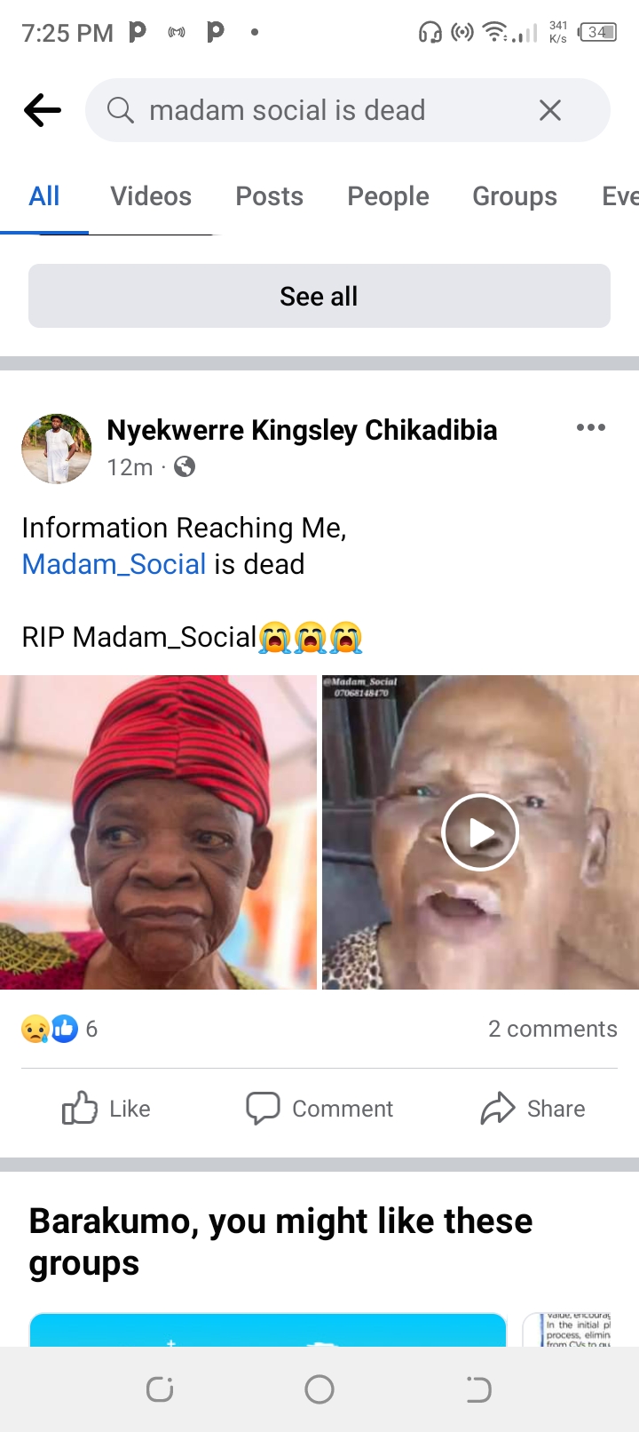 Breaking: Popular skit maker madam Social is Dead