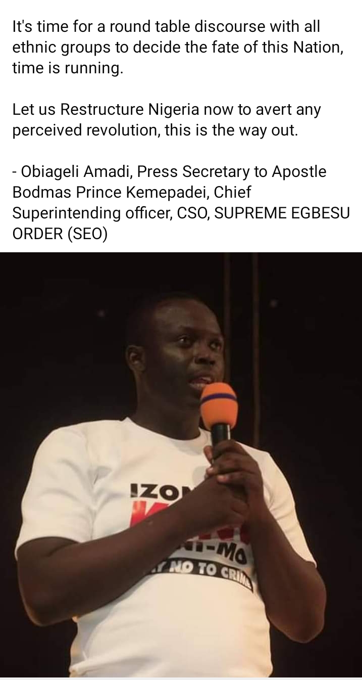 PVC cannot save this country, Nigeria should be restructured - Ijaw religious leader.