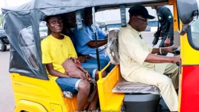 Former President Of Nigeria, Olusegun Obasanjo Spotted Driving Keke Napep