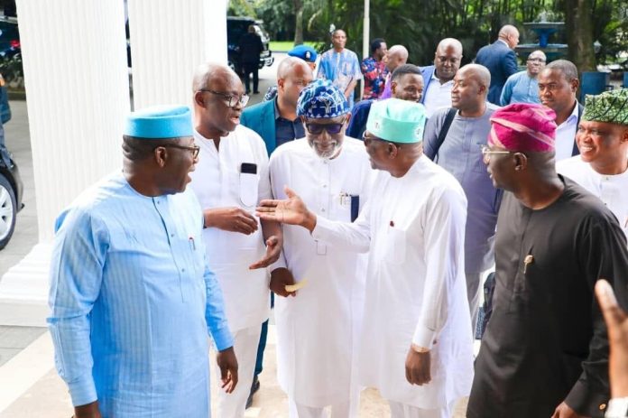 Will Governor Wike dump PDP for APC? Sanwo-Olu, other APC Govs storm Rivers