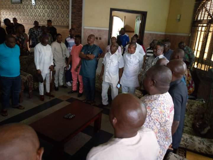 THE FOUNDER AND THE STATE ADVISORY COUNCIL OF THE PASTOR REUBEN INITIATIVE FOR GOOD LEADERSHIP AND ACCOUNTABILITY TODAY PAYS A SOLIDARITY VISIT TO THE COORDINATOR TINUBU SUPPORT GROUP CHIEF EBITIMI AMGBARI.