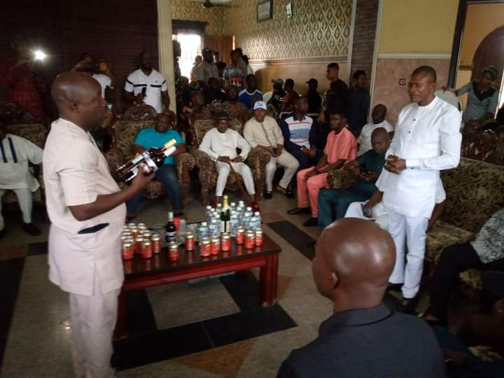 THE FOUNDER AND THE STATE ADVISORY COUNCIL OF THE PASTOR REUBEN INITIATIVE FOR GOOD LEADERSHIP AND ACCOUNTABILITY TODAY PAYS A SOLIDARITY VISIT TO THE COORDINATOR TINUBU SUPPORT GROUP CHIEF EBITIMI AMGBARI.