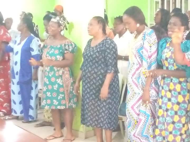 The wife of the founder Pastor Reuben Initiative For Good Leadership And Accountability Mrs Mercy Reuben attends the usual Prayer and fasting program Organize by the women wing of the Initiative led by Pst Esther Saiyou Martins at the National Secretariat of the Initiative.