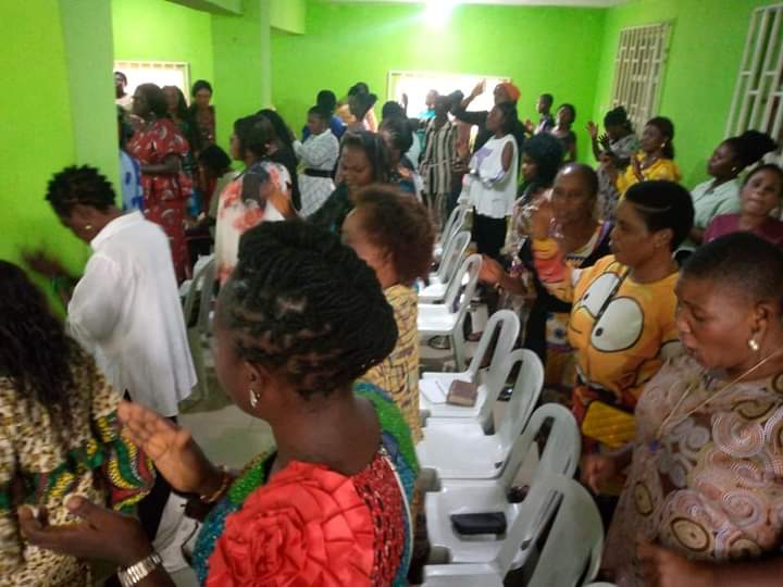 The wife of the founder Pastor Reuben Initiative For Good Leadership And Accountability Mrs Mercy Reuben attends the usual Prayer and fasting program Organize by the women wing of the Initiative led by Pst Esther Saiyou Martins at the National Secretariat of the Initiative.