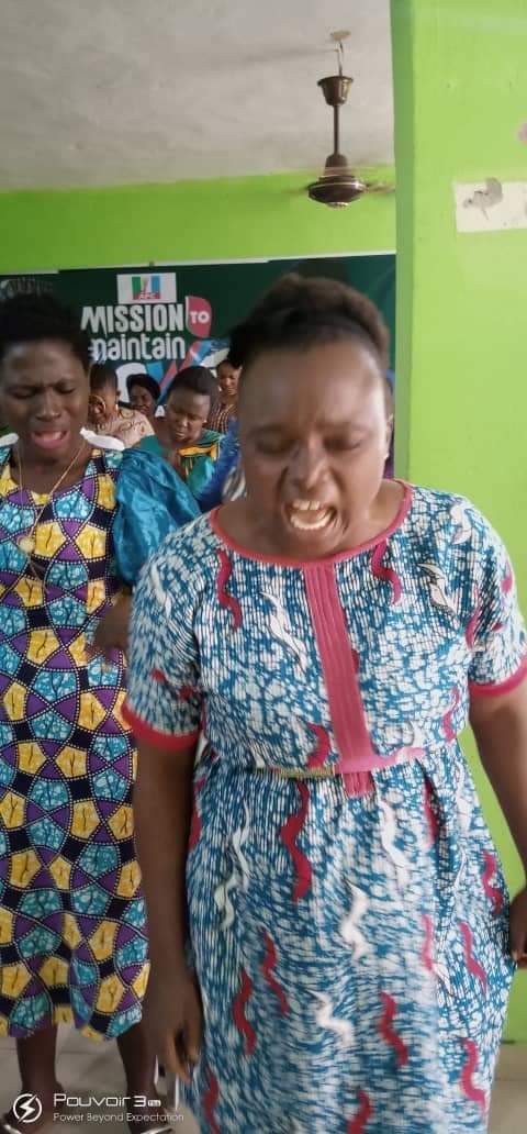 The wife of the founder Pastor Reuben Initiative For Good Leadership And Accountability Mrs Mercy Reuben attends the usual Prayer and fasting program Organize by the women wing of the Initiative led by Pst Esther Saiyou Martins at the National Secretariat of the Initiative.