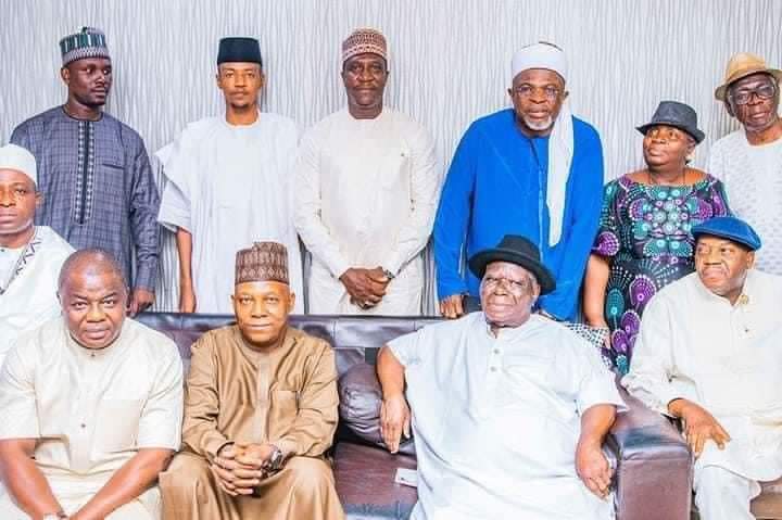 Breaking: APC Vice presidential candidate, Senator Kashim Shettima, visits Ijaw national leader, Chief Edwin Clark