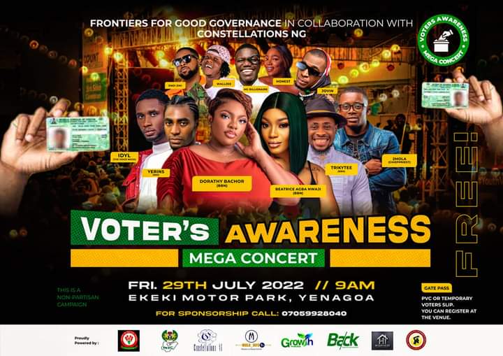 Bayelsans are set to carryout voters awareness mega Concert ahead of the 2023 General Elections