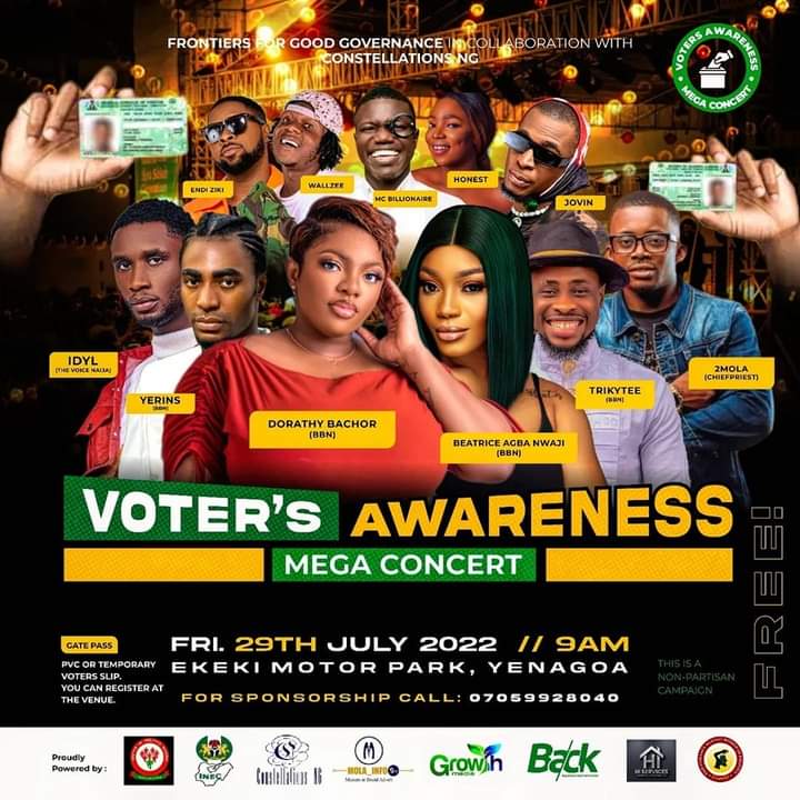 Bayelsans are set to carryout voters awareness mega Concert ahead of the 2023 General Elections