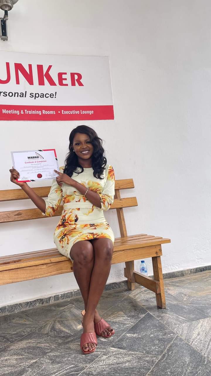Miss Nollywood 2022 Karina Simon bags Certificate of public speaking from (WABMA)