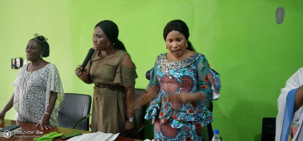 The wife of the founder Pastor Reuben Initiative For Good Leadership And Accountability Mrs Mercy Reuben attends the usual Prayer and fasting program Organize by the women wing of the Initiative led by Pst Esther Saiyou Martins at the National Secretariat of the Initiative.