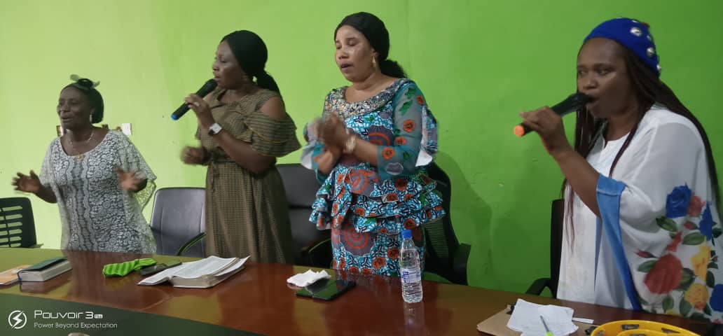 The wife of the founder Pastor Reuben Initiative For Good Leadership And Accountability Mrs Mercy Reuben attends the usual Prayer and fasting program Organize by the women wing of the Initiative led by Pst Esther Saiyou Martins at the National Secretariat of the Initiative.