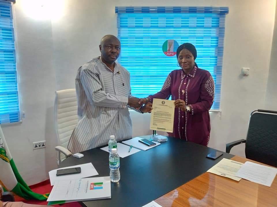 Bayelsa APC Chairman receives in audience the Coordinator APC Professionals women Council Pst Esther Martins