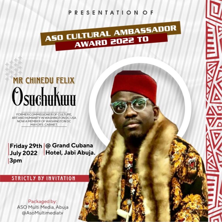 Chinedu Felix Osuchukwu Appointed ASO Cultural Ambassador (Photos)
