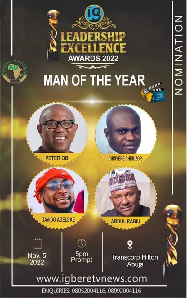 Man Of The Year Award: Apostle Chibuzor Of OPM Steps Down For Peter Obi