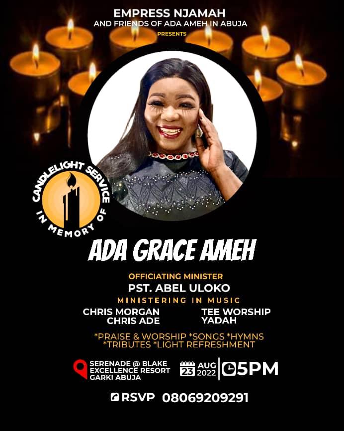 Empress Njamah, Friends Hold Candle Night For Ada Ameh: Chris Morgan To Minister - Celebrities