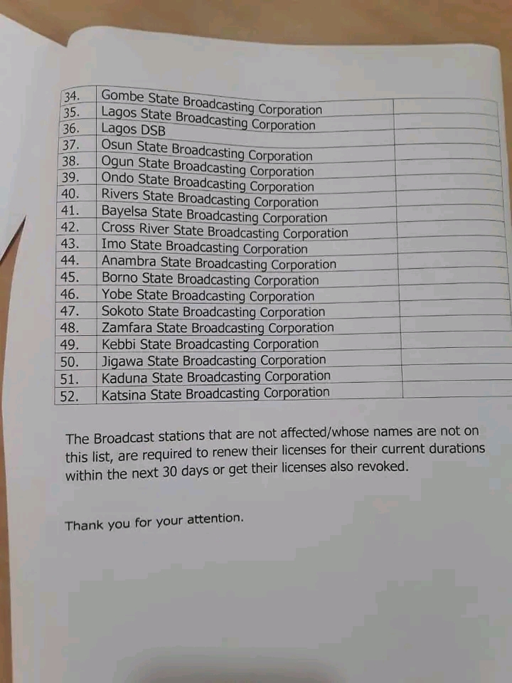 NBC Revokes Licences Of Silverbird, AIT, Raypower, Rhythm FM, Others