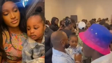 Singer Davido seen in public for the first time with his two-year-old son, Dawson, with UK-based makeup artiste Larissa London (video)