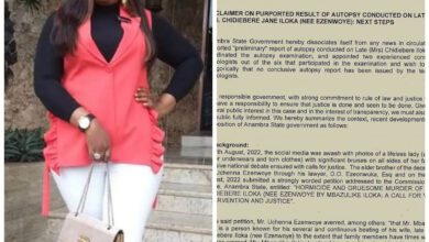 Alleged domestic abuse: Anambra State Govt dissociates self from purported result of autopsy conducted on late Chidiebere Iloka