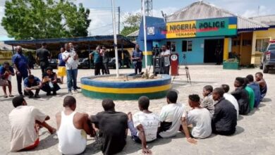 Alleged Yahoo killing:  Police Parade Bayelsa Murder Suspect, 12 Others