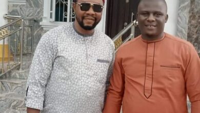 Barakumo Odede  felicitates with the South South Coordinator Ohaeneze Ndigbo youth wing Chief Chinedu Arthur