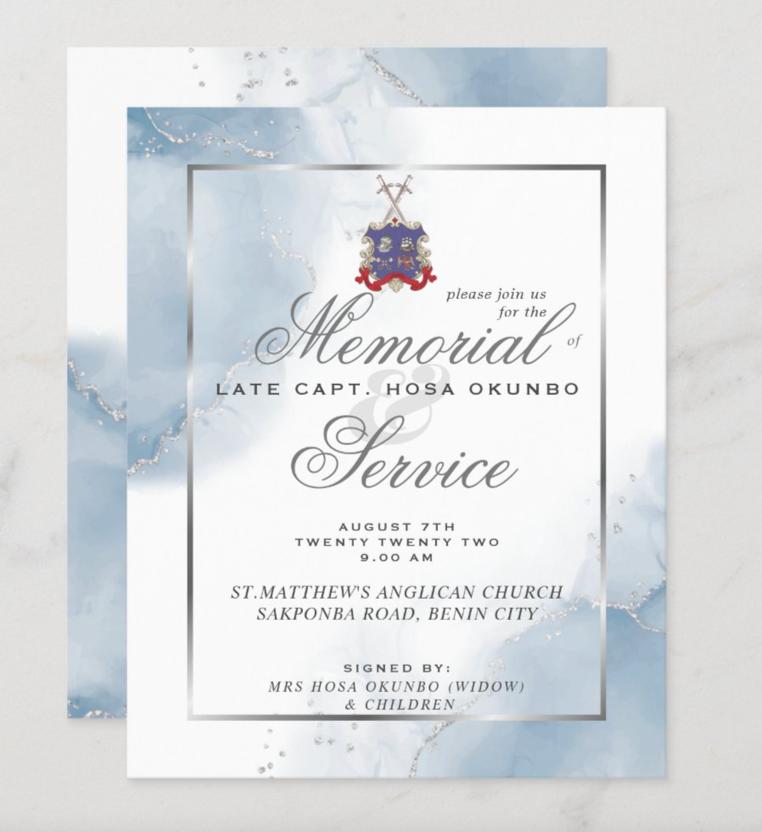 Capt Hosa's Family Disclaim Fake Invite For Memorial Program