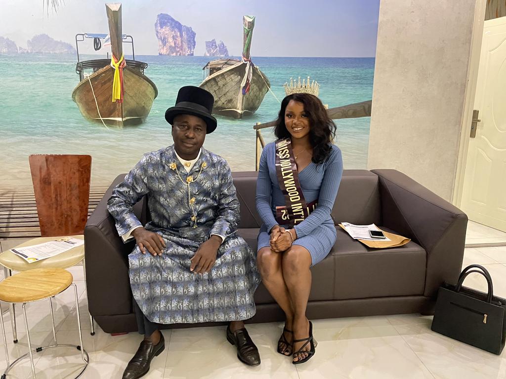 Miss Nollywood Winner Karina Simon Visits  Prof. Steve Azaiki, OON.  Set To Commence Another Phase of Pet Projects