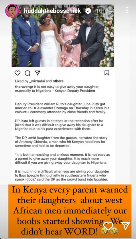 I wish I listened when my mom and aunts told me to never date West African men especially Nigerian men - Huddah Monroe says