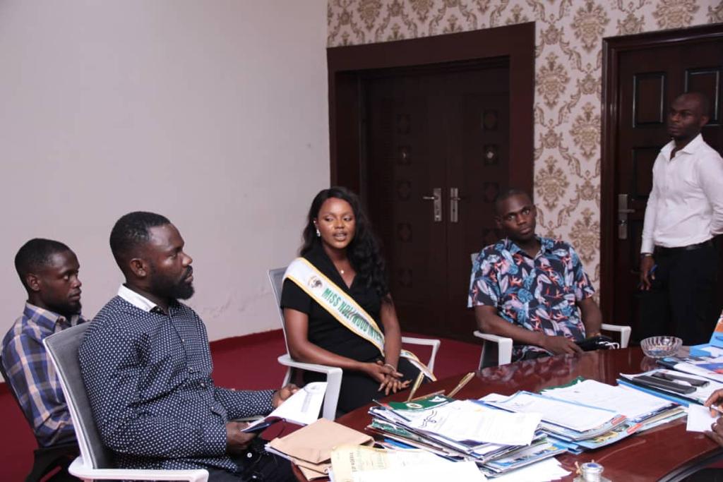 COMMISSIONER FOR HEALTH RECEIVED IN AUDIENCE MISS NOLLYWOOD INTERNATIONAL 2022 KARINA SIMON PORIPO IN HIS OFFICE AHEAD OF 2022 TEENAGE OUTREACH PROGRAM IN YENAGOA