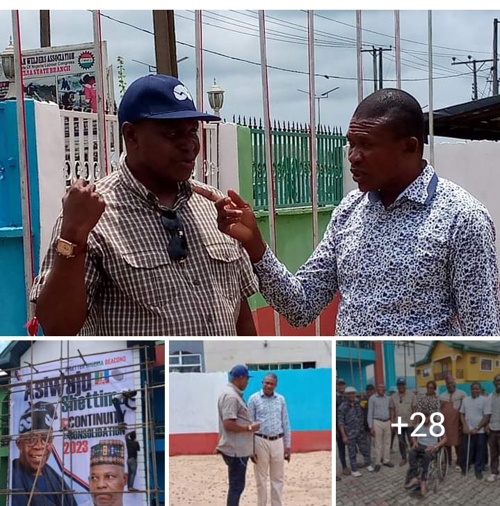 DG PASTOR REUBEN INITIATIVE DR SOLOMON DAVID TODAY INSPECTS TSG CAMPAIGN HEADQUARTERS IN YENAGOA, MEETS DIRECTOR GENERAL PRINCE EBITIMI AMGBARE