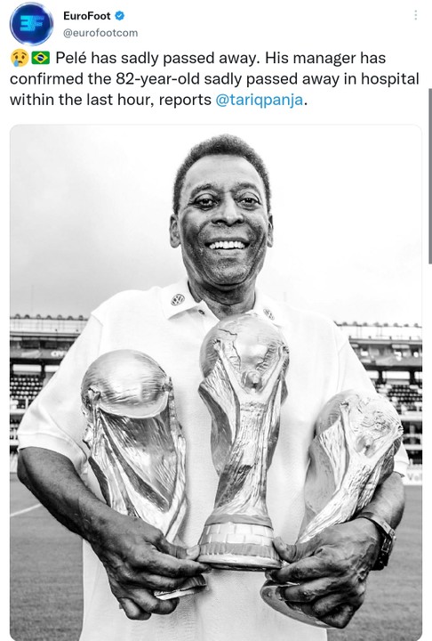 Breaking News: Football legend Pele Is Dead
