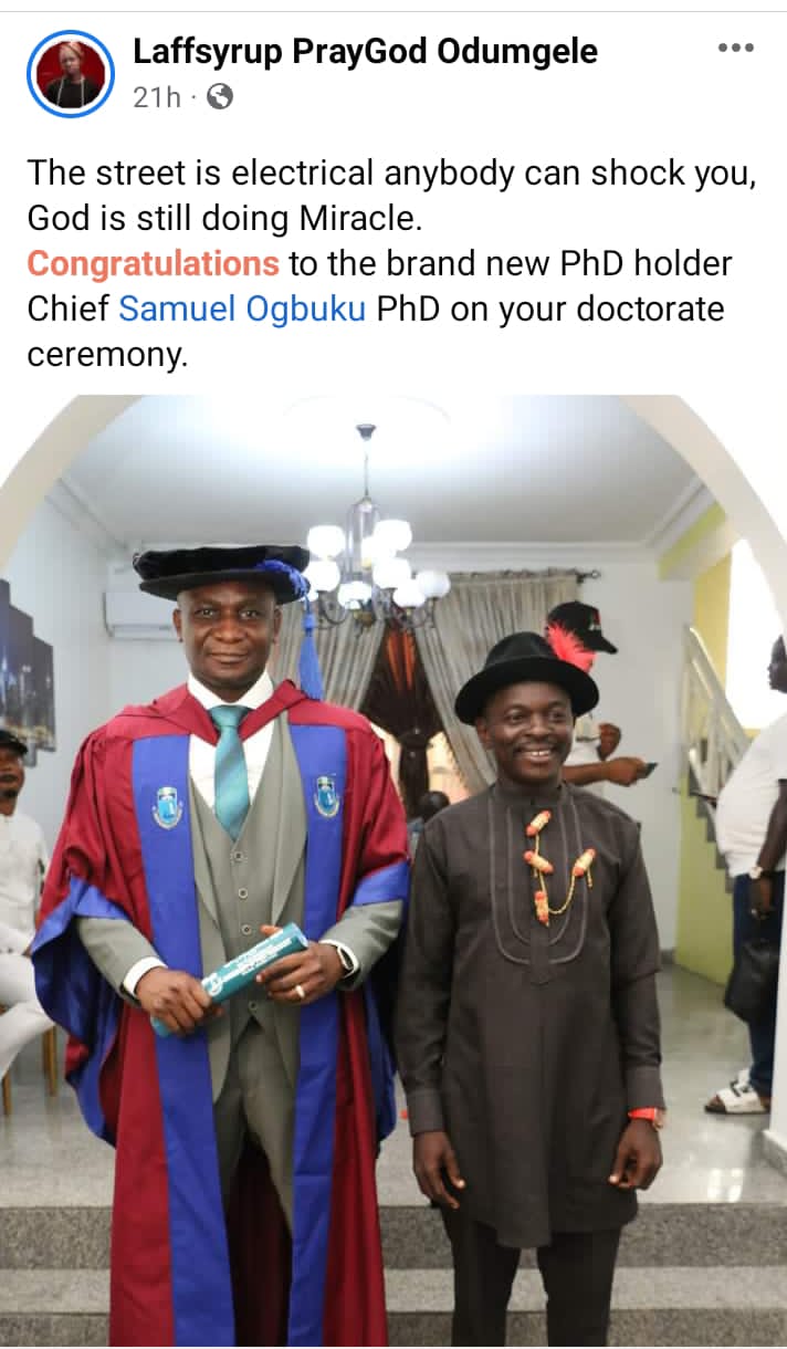 Bayelsa popular skit Maker, congratulate New NDDC Boss, Chief Samuel Ogbuku