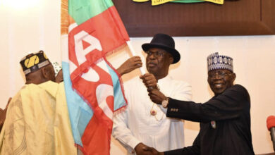 President Tinubu present flag to APC governorship candidates at the Presidential Villa a today, amongst them is the incoming governor of, Chief. Timipre Marlin Sylva.