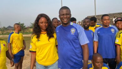 Ex Miss Nollywood international Karina Simon Poripo spotted with Barakumo Solomon Odede at the  football match between AGN and AMP