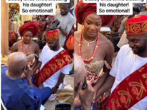 “Daddy, this is not a burial” Dad told as he cries while blessing his daughter on her traditional wedding day (video)