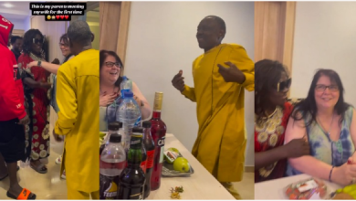 Nigerian man shares video of his parent’s meeting his caucasian wife